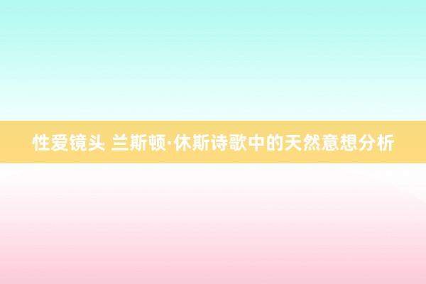 性爱镜头 兰斯顿·休斯诗歌中的天然意想分析