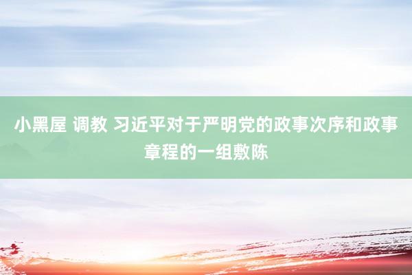 小黑屋 调教 习近平对于严明党的政事次序和政事章程的一组敷陈