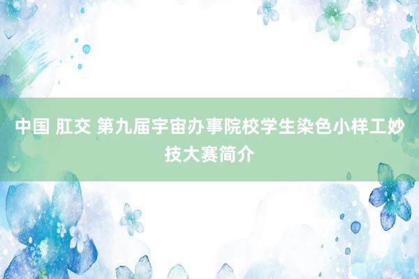 中国 肛交 第九届宇宙办事院校学生染色小样工妙技大赛简介
