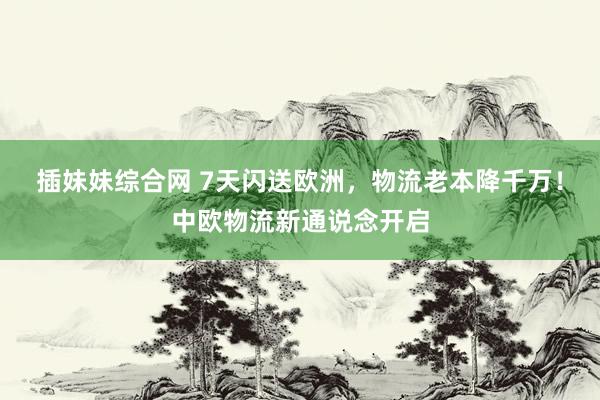 插妹妹综合网 7天闪送欧洲，物流老本降千万！中欧物流新通说念开启